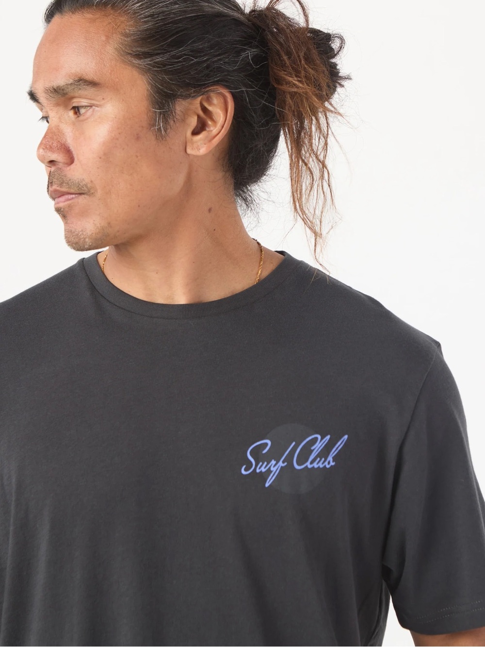 ALOHA Collection Men's Surf Club Tee - Charcoal with Blue Script